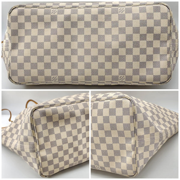 Louis Vuitton Neverfull GM Tote w/Pochette in Damier Azur Canvas Mint Condition