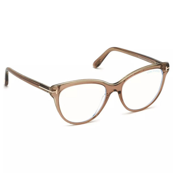 Tom Ford FT5618 Women's Clear Brown Frame Blue Block Lens Cat Eye Eyeglasses