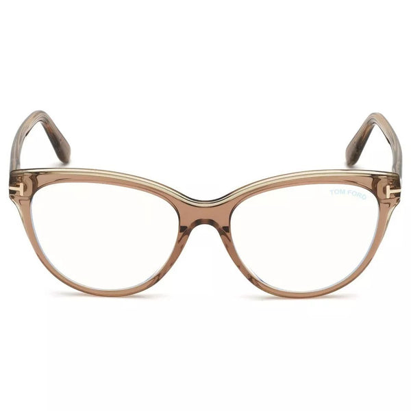 Tom Ford FT5618 Women's Clear Brown Frame Blue Block Lens Cat Eye Eyeglasses