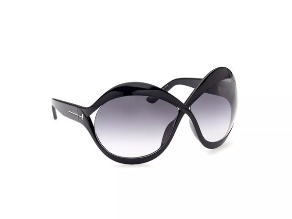 New Authentic Tom Ford Carine FT0902-01B-71 Oversized Sunglasses