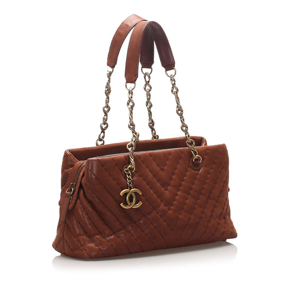 Chanel CC Chevron Leather Shoulder Bag