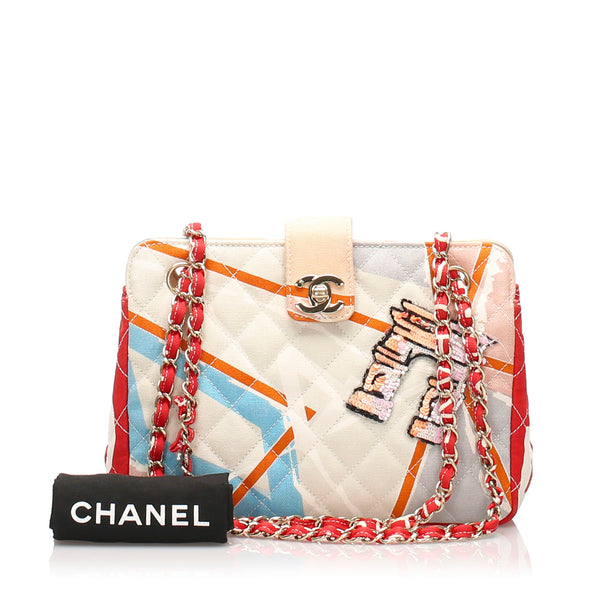 Chanel Matelasse Printed Cotton Shoulder Bag