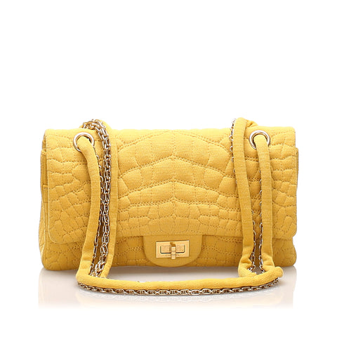 Chanel Reissue Croc Stitch Cotton Double Flap Bag