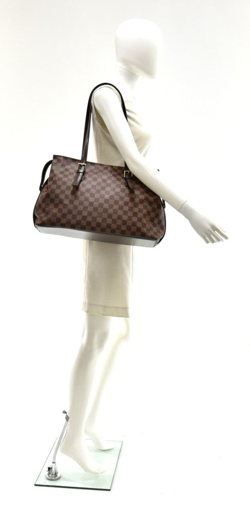 Louis Vuitton Chelsea Ebene Damier Canvas Large Shoulder Bag