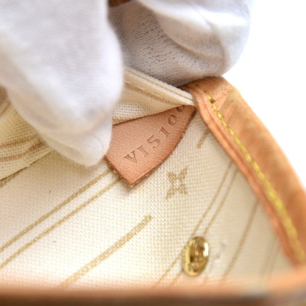 Louis Vuitton Neverfull PM White Damier Azur Canvas Tote Bag