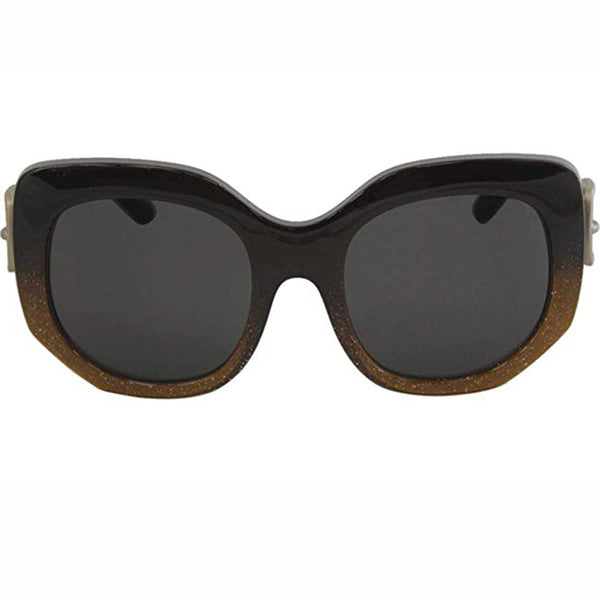 Coach Sunglasses Black Glitter Buckle on Arms Grey Lens HC8228 549987