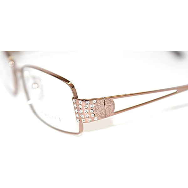 Versace Women Rectangular Demo Lens Metal Eyeglasses VE1117B 1013