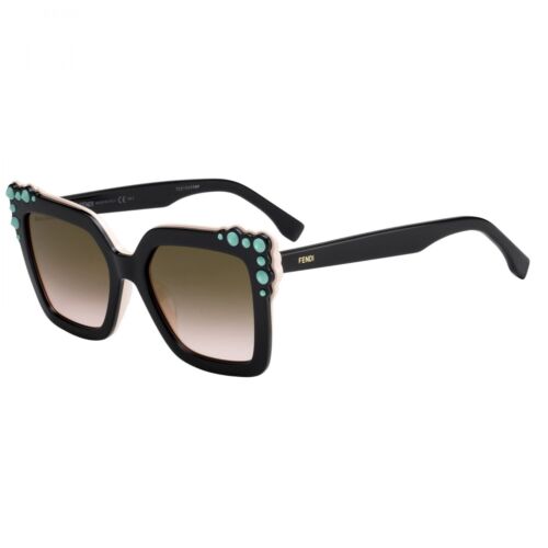 Fendi Ff0260/S 3h2 Black Pink Square Gradient Lens Woman Sunglasses