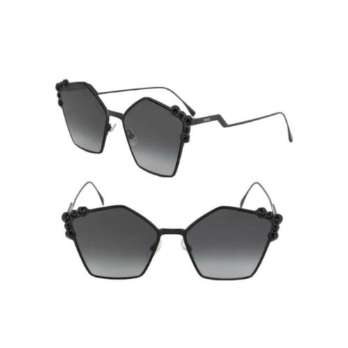 Fendi FF0261/S 205 BLACK with Grey lens Pentagon Sunglasses For Women