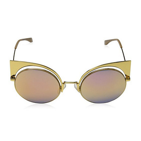 Fendi Fuchsia FF 0177/S  Yellow Gold Cat-Eye Sunglasses with Mirrored Lens
