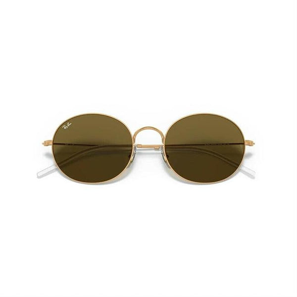 Ray-Ban Gold & Brown Classic Round Shape Unisex Sunglasses Rb3594 901373
