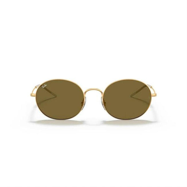 Ray-Ban Gold & Brown Classic Round Shape Unisex Sunglasses Rb3594 901373