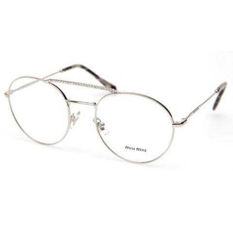 Miu Miu Women's Oval Demo Lens Eyeglasses MU51RV 1BC101