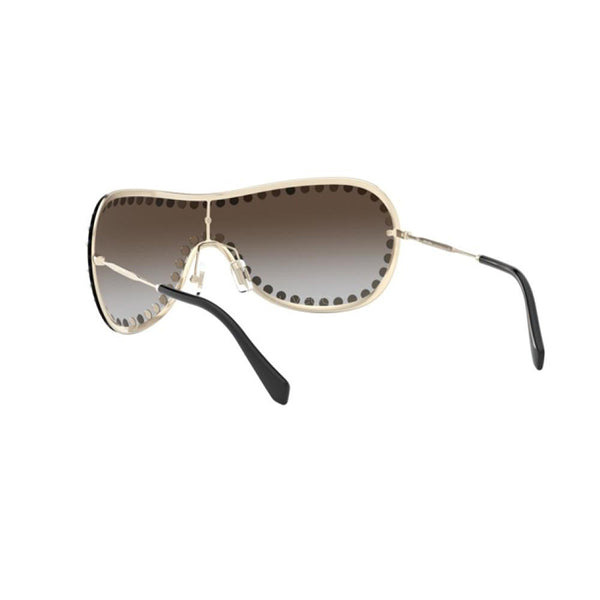 MIU MIU Sunglasses MU51VS ZVN5O0 Shield Pale Gold Frame Gradient