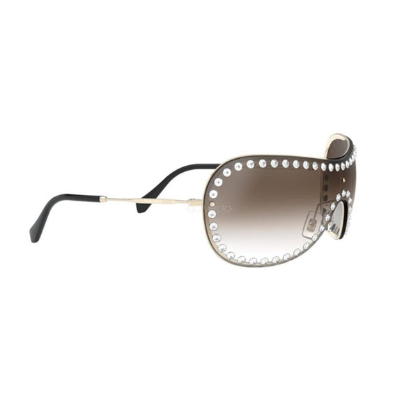 MIU MIU Sunglasses MU51VS ZVN5O0 Shield Pale Gold Frame Gradient