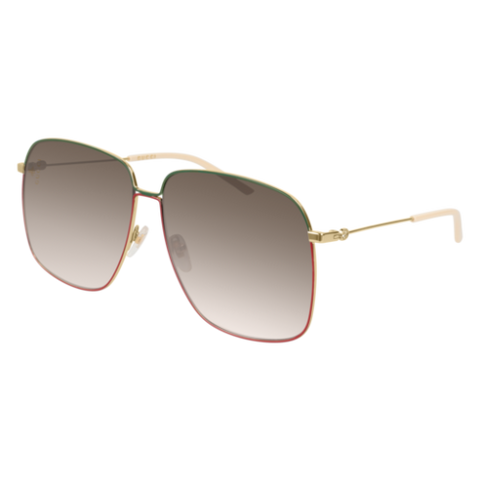 Gucci women's Oversized Sunglasses Gold Frame with Brown Gradient Lens GG0394S 003