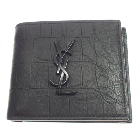 YSL Monogram Embossed Leather Wallet