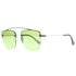Prada Half Rim Navigator Sunglasses in Gunmetal Light Green PR57OS 5AV1A2 Light Green