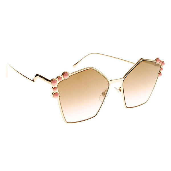 Fendi Sunglasses Rose / Gold w/Brown Lens Women FF0261/S 000