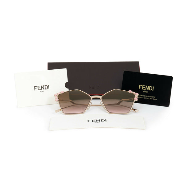 Fendi Sunglasses Rose / Gold w/Brown Lens Women FF0261/S 000