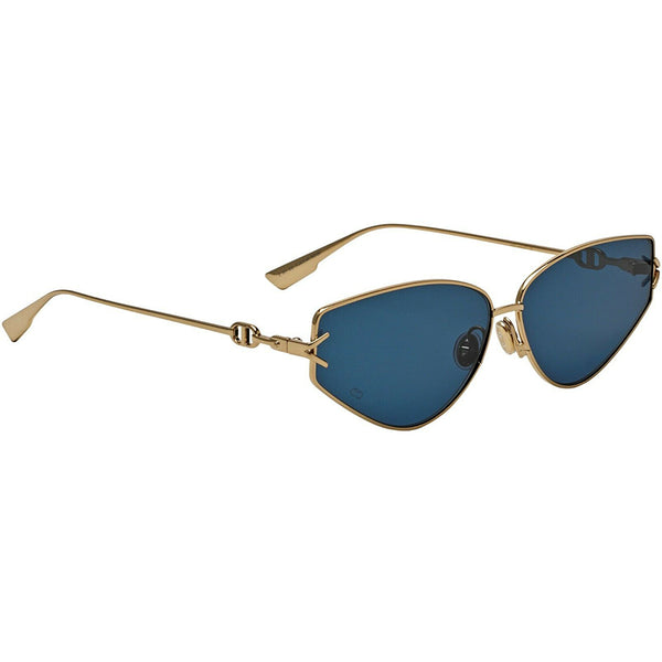 Dior Cat Eye Women's Sunglasses Gold w/Blue Lens DIORGIPSY2