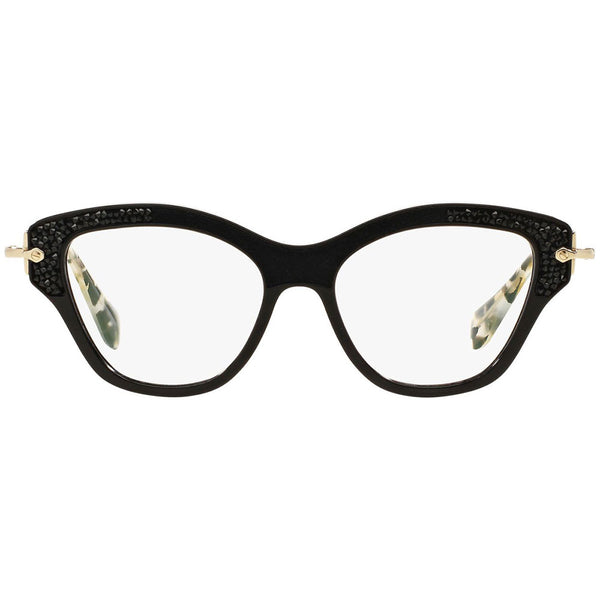 MiuMiu Women's Cat Eye Eyeglasses Black w/Demo Lens MU07OV 1AB1O1
