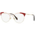 Miu Miu Cat Eye Eyeglasses Gold Pink/Red w/Demo Lens MU50PV USP1O1