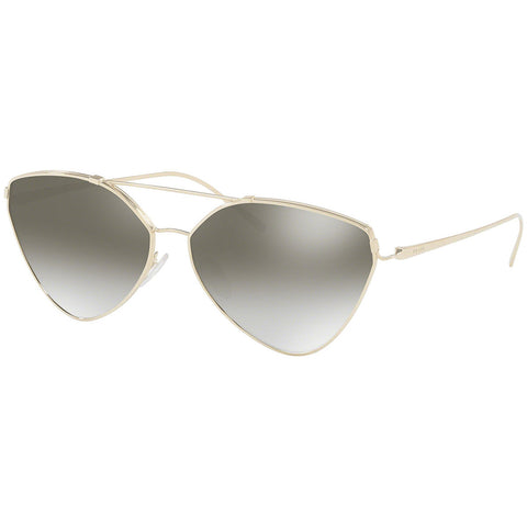 Prada Aviator Women's Sunglasses Pale Gold Frame w/Grey Silver Gradient Lens PR51US ZVN5O0