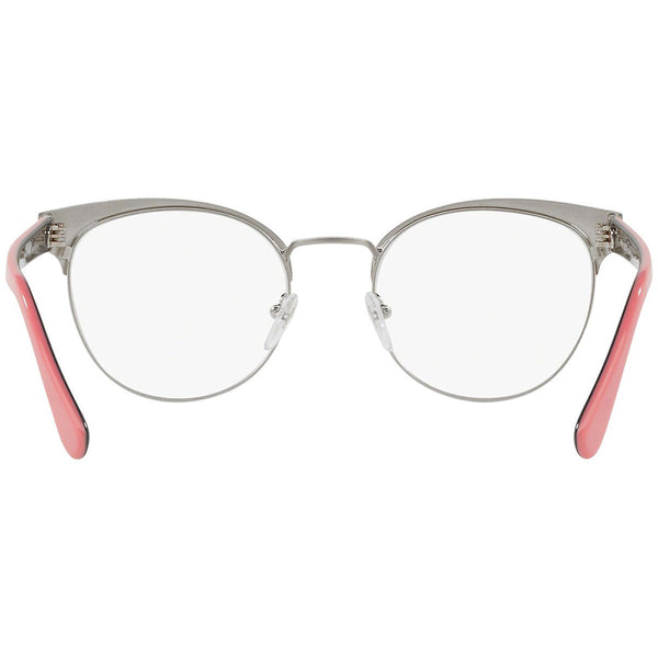 Prada Round Women's Eyeglasses Matte Black Silver PR63TV 1BO1O1
