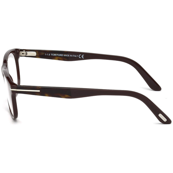 Tom Ford Square Unisex Eyeglasses Shiny Dark Brown | Side