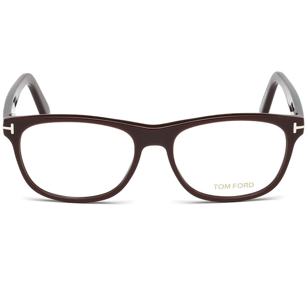 Tom Ford Square Unisex Eyeglasses Shiny Dark Brown | Front