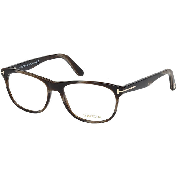 TomFord Square Unisex Eyeglasses Brown Horn Demo Lens FT5431-062-55