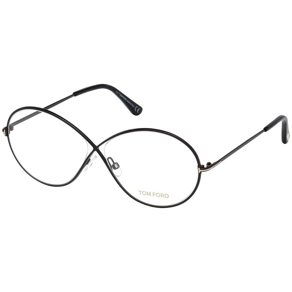 Tom Ford Women's Oval Eyeglasses Shiny Black w/Demo Lens FT5517 001
