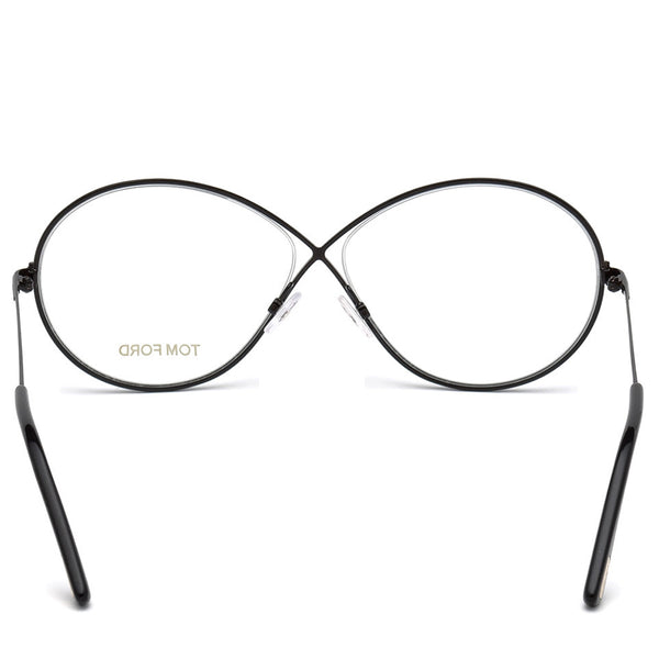 Tom Ford Women's Oval Eyeglasses Shiny Black w/Demo Lens FT5517 001