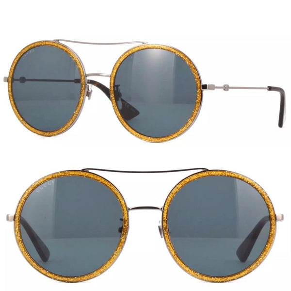 Gucci Round Women's Sunglasses W/Blue Polarized Lens GG0061S-004