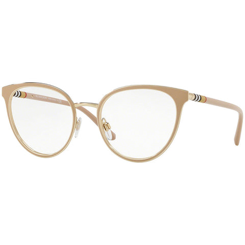 Burberry Cat Eye Women's Eyeglasses Beige / Light Gold Frame w/Demo Lens BE1324 1266