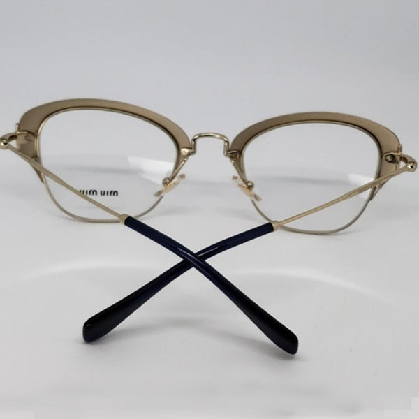 MiuMiu RX Cat Eye Women's Gold Eyeglasses Demo Lens TSH-MU-025