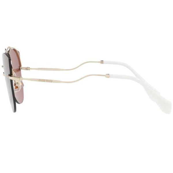 Miu Miu Sunglasses Gold White w/Pink Lens Women MU52SS ZVN 0A0