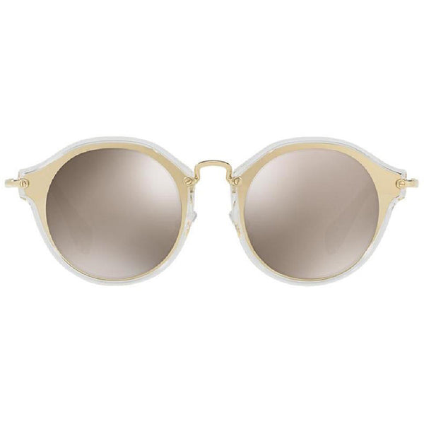 Miu Miu Round Women's Sunglasses Brown Lens - Front Side