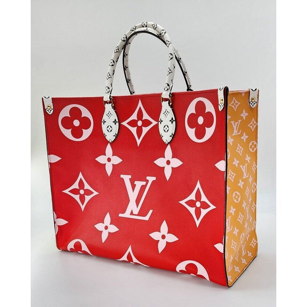 Louis Vuitton Onthego Reverse Giant 2019 Red And Pink Monogram Canvas Tote