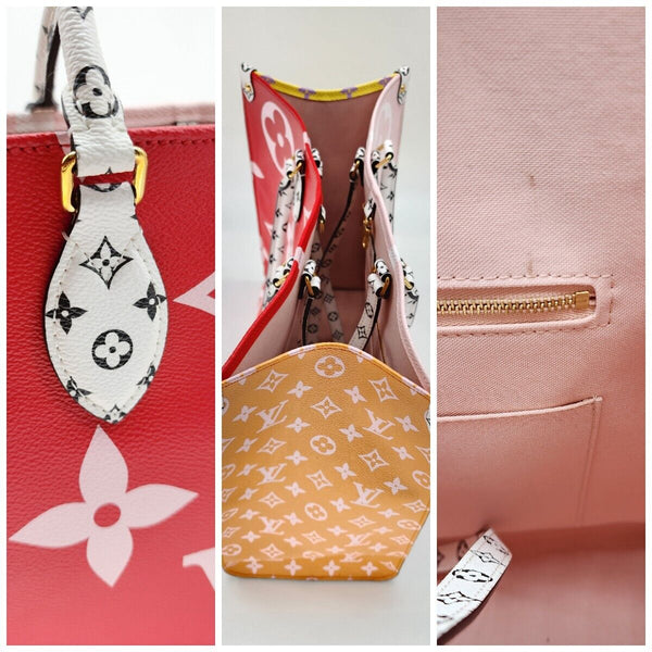 Louis Vuitton Onthego Reverse Giant 2019 Red And Pink Monogram Canvas Tote