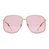 Gucci Women Oversized Sunglasses in Gold frame with Pink Lens GG0394S 004