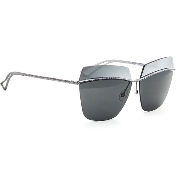 Dior Sunglasses Women Argent Blue w/Silver Lens  DIOR-METALLIC-SSPKW-63