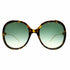 Gucci GG 0226S 003 Havana Plastic Round Sunglasses Green Gradient Lens