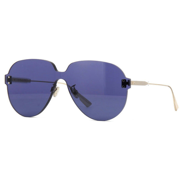 Dior Aviator Women's Sunglasses Gold w/Blue Lens DIORCOLORQUAKE3