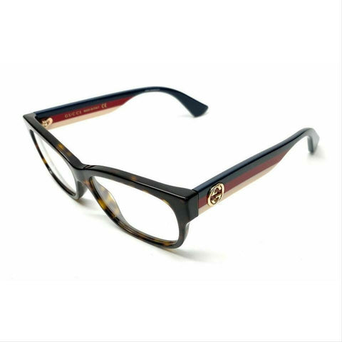 Gucci GG0278O 002 Black and Red Rectangular Eyeglasses