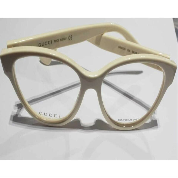 Gucci Women Cat-Eye Eyeglasses in Plastic Ivory Frame w/Demo Lens GG0633O 004