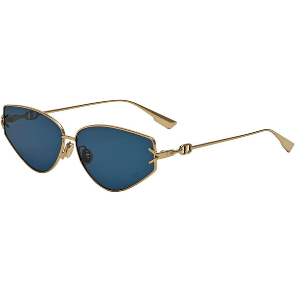 Dior Cat Eye Women's Sunglasses Gold w/Blue Lens DIORGIPSY2
