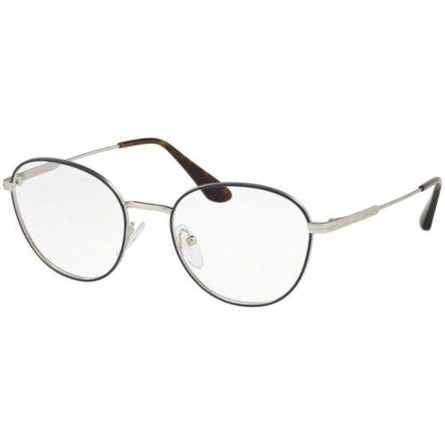 Authentic Prada Round Men's Eyeglasses Silver Frame w/Demo Lens PR52VV 2601O1