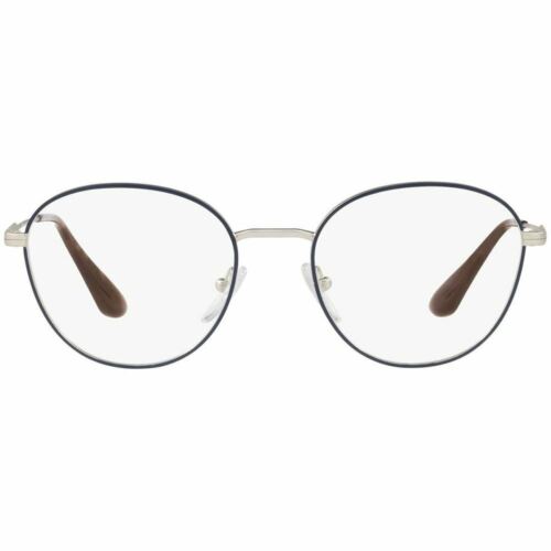 Authentic Prada Round Men's Eyeglasses Silver Frame w/Demo Lens PR52VV 2601O1